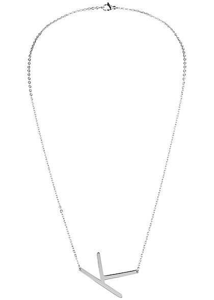 Hailys Damen Fashion Halskette mit Buchstaben Anhnger K silber