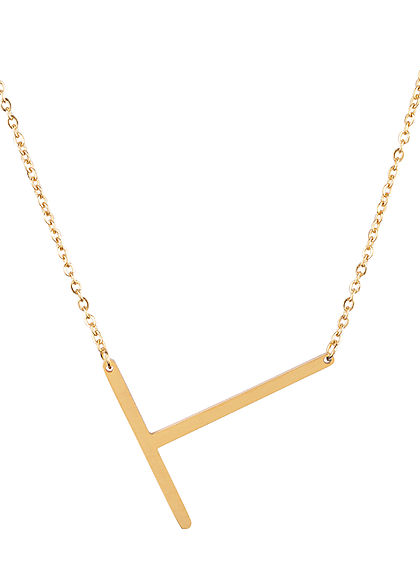Hailys Damen Fashion Halskette mit Buchstaben Anhnger T gold