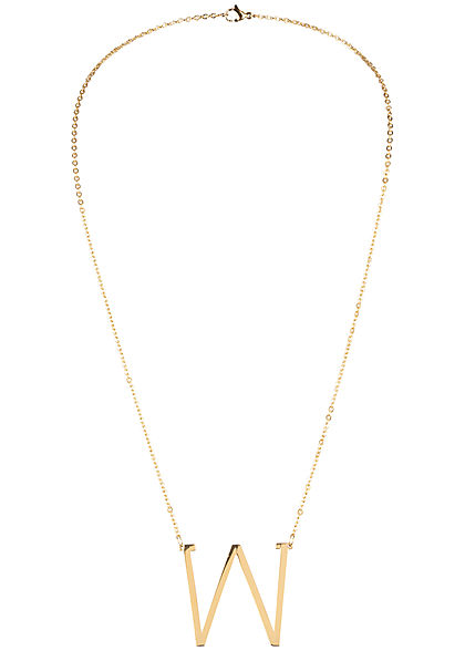 Hailys Damen Fashion Halskette mit Buchstaben Anhänger W gold
