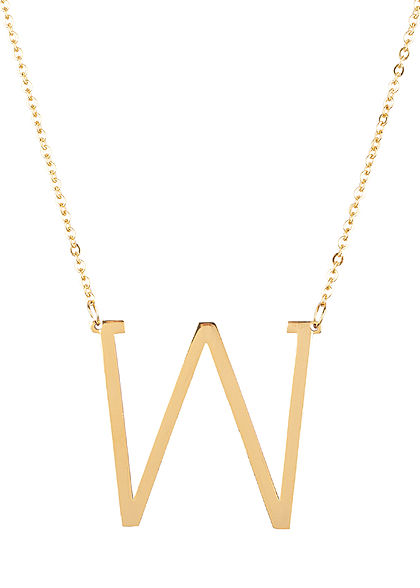 Hailys Damen Fashion Halskette mit Buchstaben Anhänger W gold