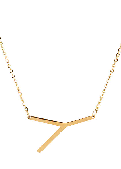 Hailys Damen Fashion Halskette mit Buchstaben Anhnger Y gold