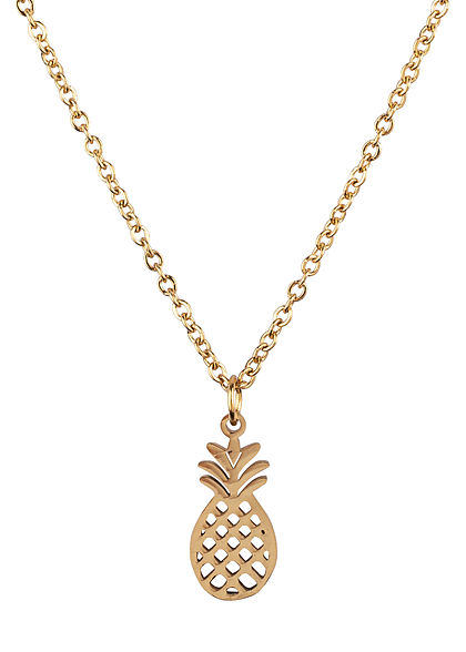 Hailys Damen Fashion Halskette mit Anhnger Ananas gold