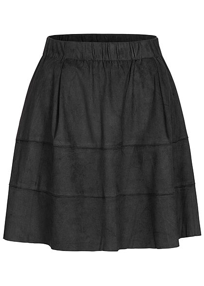 Noisy May Dames NOOS Mini Imitatieleren Rok 2-Pockets zwart