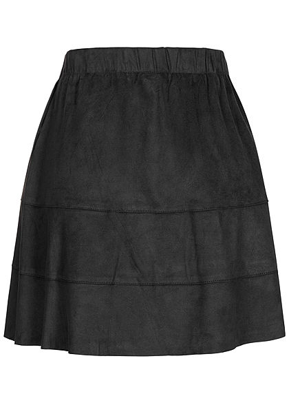 Noisy May Dames NOOS Mini Imitatieleren Rok 2-Pockets zwart