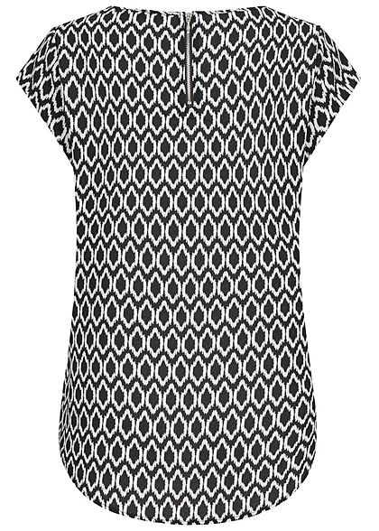 ONLY Dames NOOS Blouse met rits cirkelpatroon zwart wit