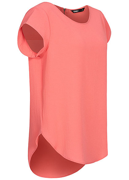 ONLY Dames NOOS Blouse met rits en structuurstof roze