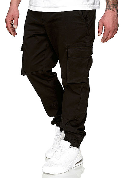 ONLY & SONS Herren Cargohose 6-Pockets Bündchen am Beinabschluss schwarz