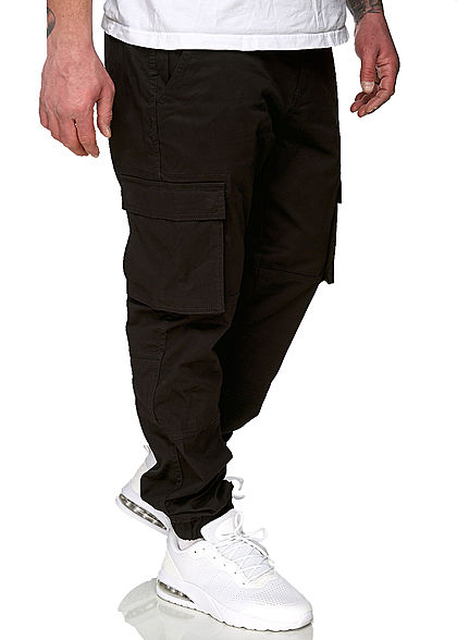 ONLY & SONS Herren Cargohose 6-Pockets Bündchen am Beinabschluss schwarz