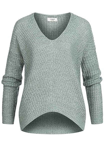 JDY by ONLY Dames NOOS V-Hals Gebreide Trui abyss blauw groen