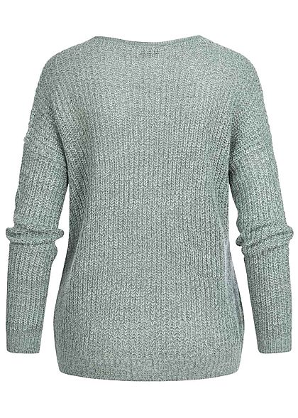 JDY by ONLY Dames NOOS V-Hals Gebreide Trui abyss blauw groen