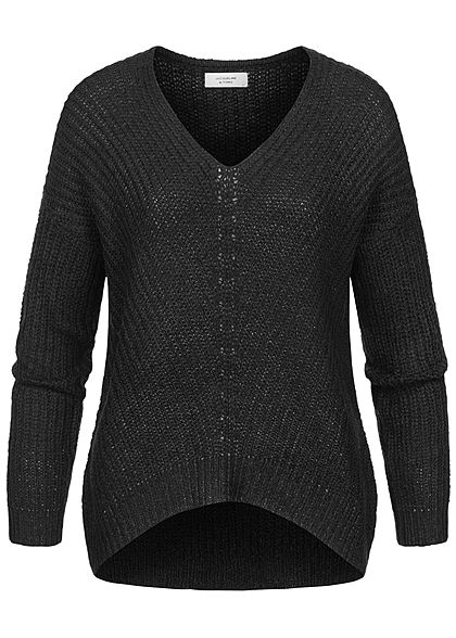 JDy by ONLY Dames NOOS Oversized V-Neck gebreide Trui zwart