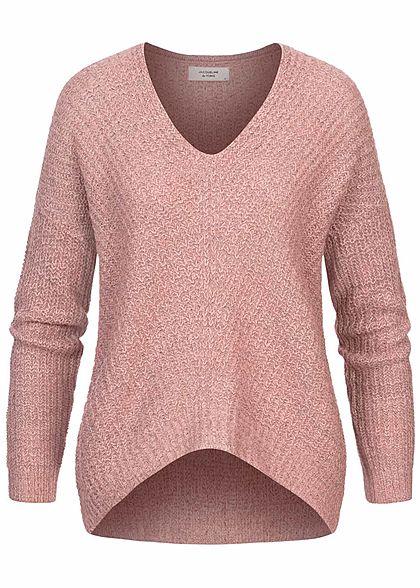 JDY by ONLY Dames NOOS V-Hals Gebreide Trui woodrose roze