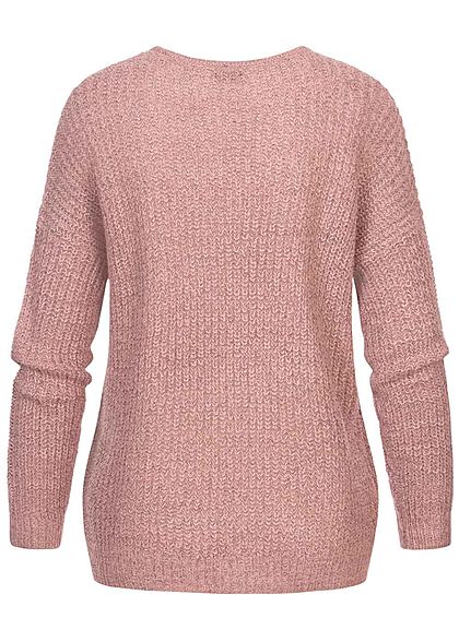 JDY by ONLY Dames NOOS V-Hals Gebreide Trui woodrose roze