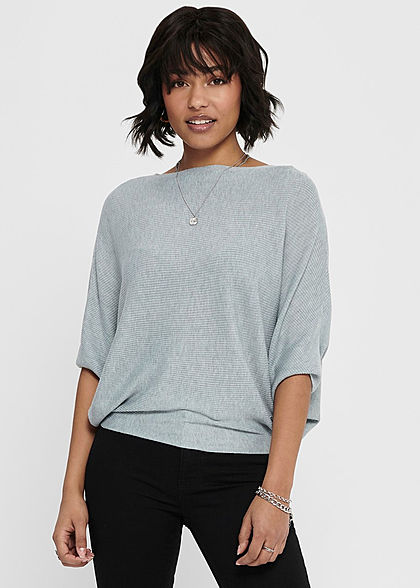 JDY by ONLY Dames NOOS 1/2 Vleermuismouw Trui fog blauw melange