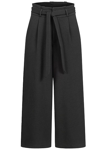 Tom Tailor Dames Paperbag Culotte Stofbroek incl. Bind Riem zwart