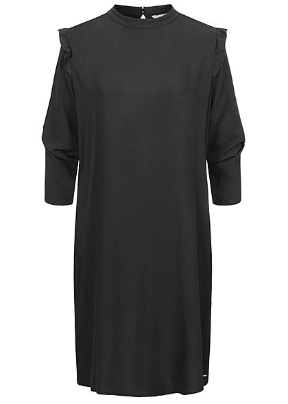 Tom Tailor Damen 3/4-Arm Mini Kleid Volantärmel schwarz - Art.-Nr.: 21010009