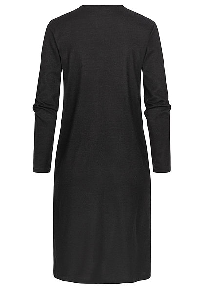 JDY by ONLY Dames Solid Longform Cardigan 2-Pockets zwart