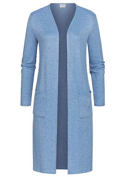 JDY by ONLY Dames Solid Longform Cardigan 2-Pockets lichen blauw