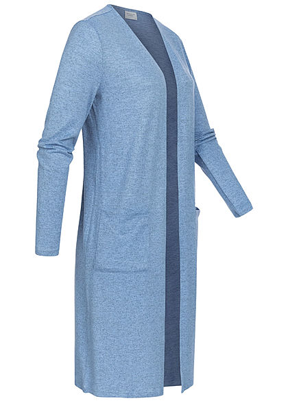 JDY by ONLY Dames Solid Longform Cardigan 2-Pockets lichen blauw