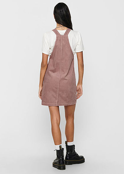 JDY by ONLY Damen Mini Cord Jeans Kleid mit Zipper vone 2-Pockets woodrose rosa