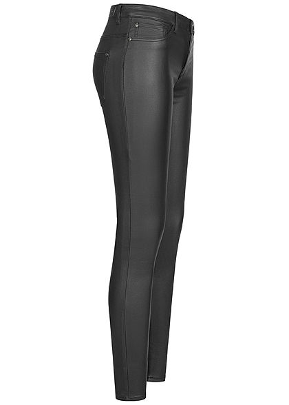 JDY by ONLY Dames NOOS Coated Imitatieleren High Skinny Jeans Broek zwart