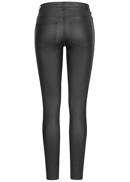 JDY by ONLY Dames NOOS Coated Imitatieleren High Skinny Jeans Broek zwart