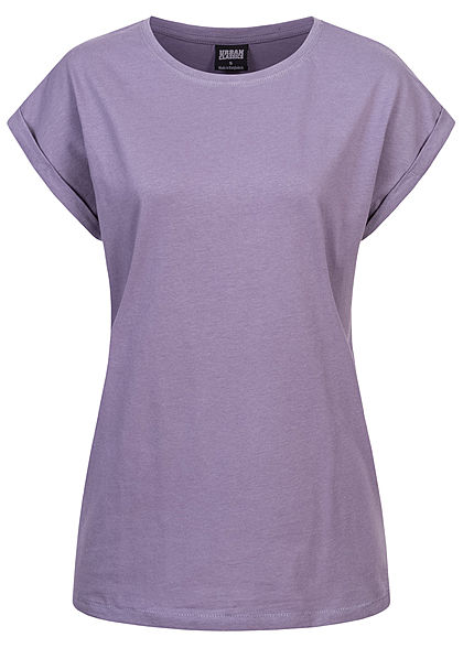 Urban Classics Dames T-Shirt met brede schouders dusty lila - Art.-Nr.: 21010099