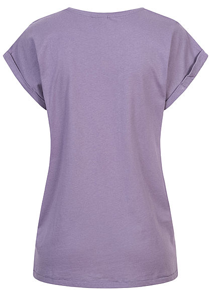 Urban Classics Dames T-Shirt met schouders lila dusty brede