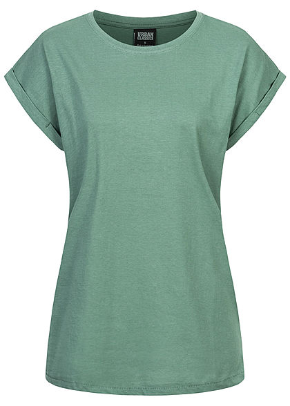 Urban Classics Dames T-Shirt paleleaf groen - Art.-Nr.: 21010102