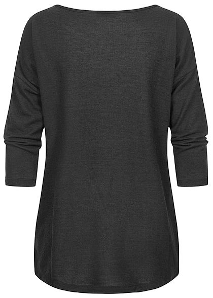 Fresh Made Dames 3/4 Longform Shirt Longsleeve zwart
