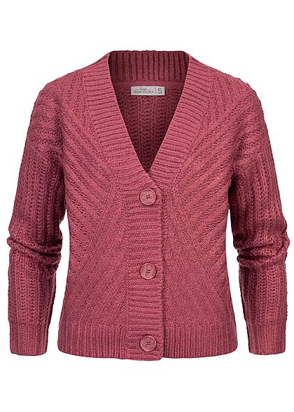 Urban Surface Dames gebreid Cardigan knoopsluiting structur strepen vintage berry