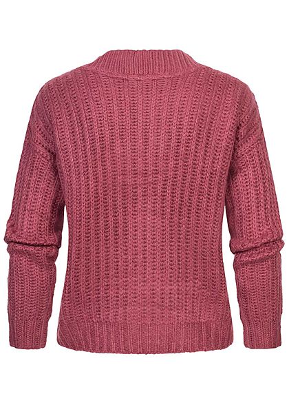 Urban Surface Dames gebreid Cardigan knoopsluiting structur strepen vintage berry