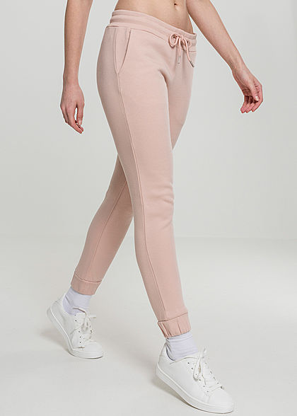 Urban Classics Dames Basic Sweat Joggingpants 2-Pockets lichtpink