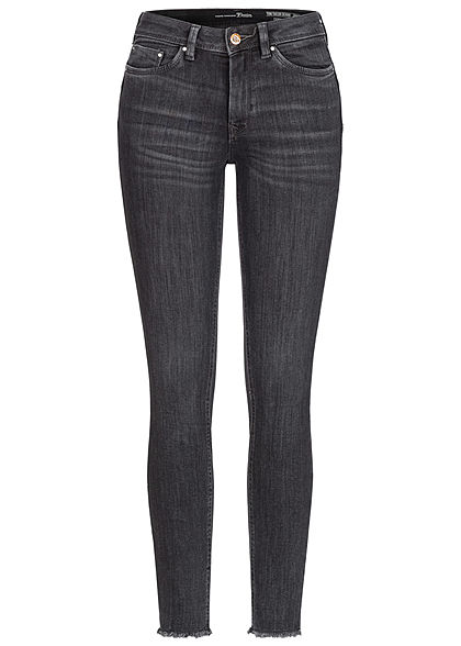 Tom Tailor Dames Extra Skinny Jeans 5-Pockets used mid stone grijs