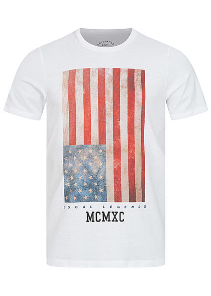 Jack and Jones Men T-Shirt Frontprint Slim Fit wit