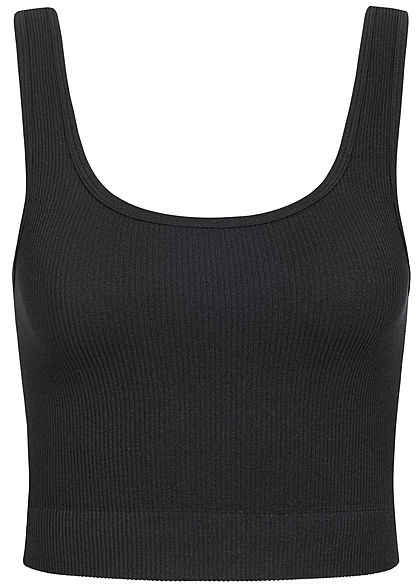 Vero Moda Dames NOOS Rib Crop Top Bustier zwart