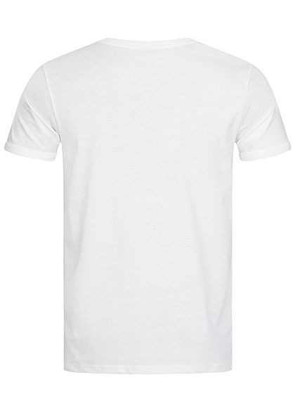 Sublevel Herren BBQ T-Shirt Burger Frontprint weiss