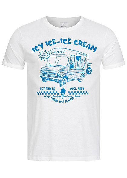 Sublevel Herren BBQ T-Shirt Ice Cream Frontprint weiss - Art.-Nr.: 21010331