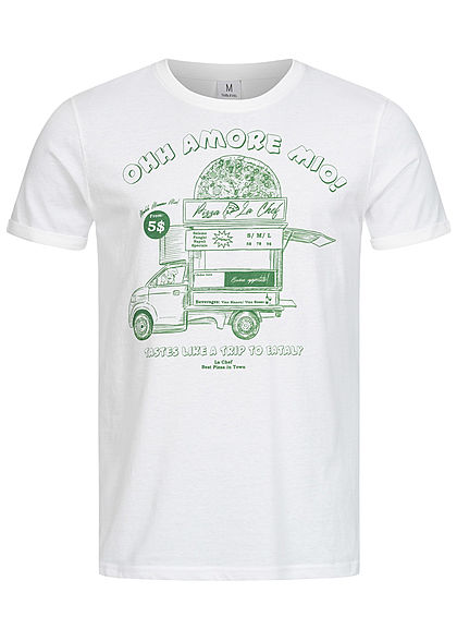 Sublevel Herren BBQ T-Shirt Oh Amore  Frontprint weiss - Art.-Nr.: 21010332