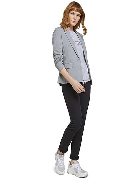 Tom Tailor Dames Sweatshirt Logo Print comfort grijs melange