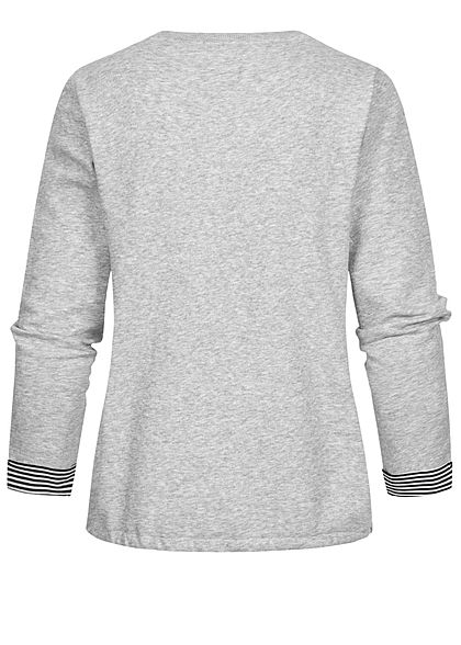 Tom Tailor Dames Sweatshirt Logo Print comfort grijs melange