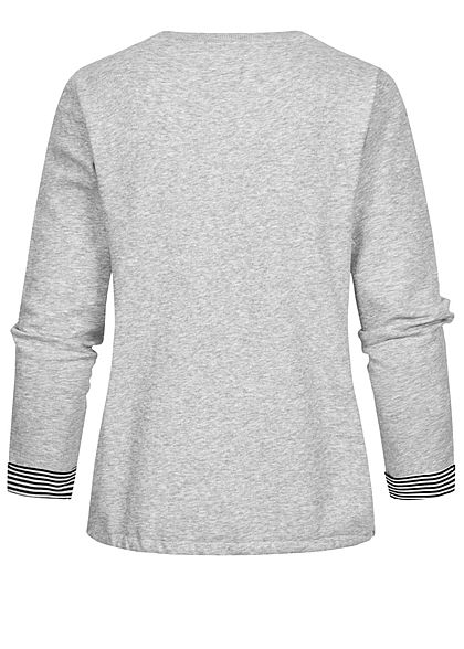 Tom Tailor Dames Sweatshirt Logo Print comfort grijs melange