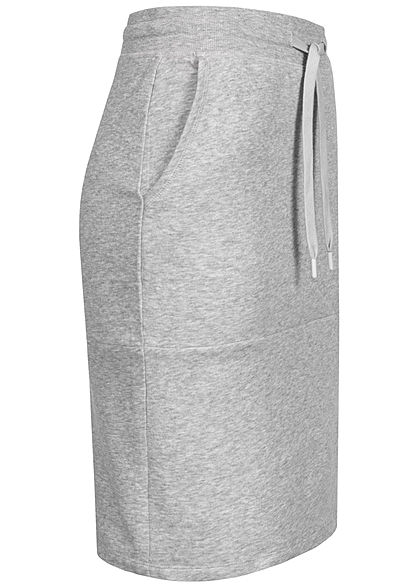 Tom Tailor Dames Midi Sweat Skirt 2-Pockets comfort grijs melange