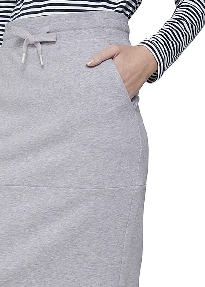 Tom Tailor Dames Midi Sweat Skirt 2-Pockets comfort grijs melange