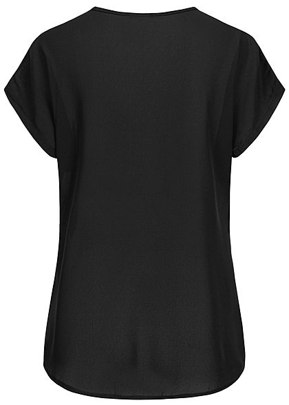 Styleboom Fashion Dames V-Neck Chiffon Blouse zwart