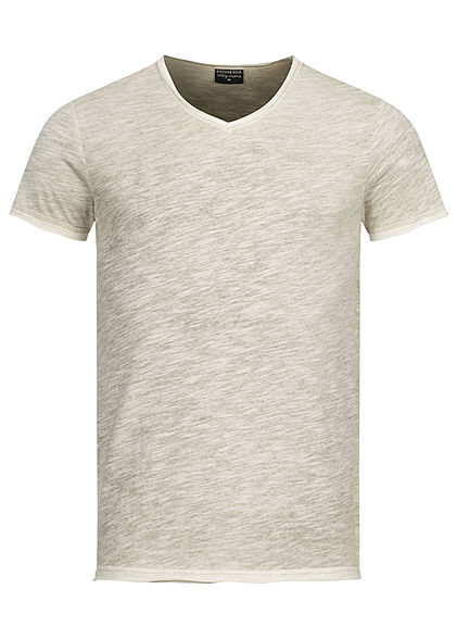 Stitch & Soul Heren V-Neck T-Shirt ivy olijfgroen