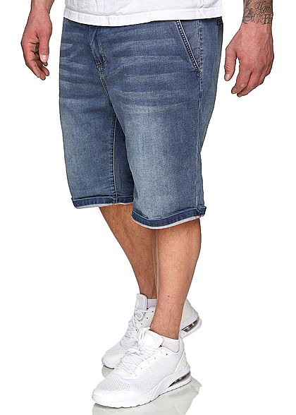 Subevel Heren Chino Shorts 2-Pockets medium blauw denim - Art.-Nr.: 21020395