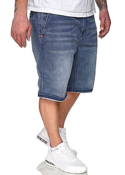 Subevel Heren Chino Shorts 2-Pockets medium blauw denim