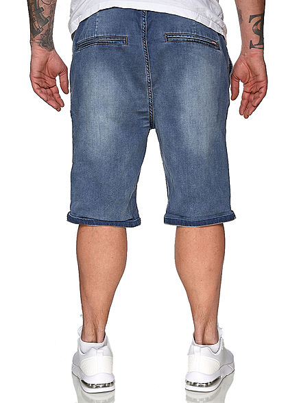 Subevel Heren Chino Shorts 2-Pockets medium blauw denim