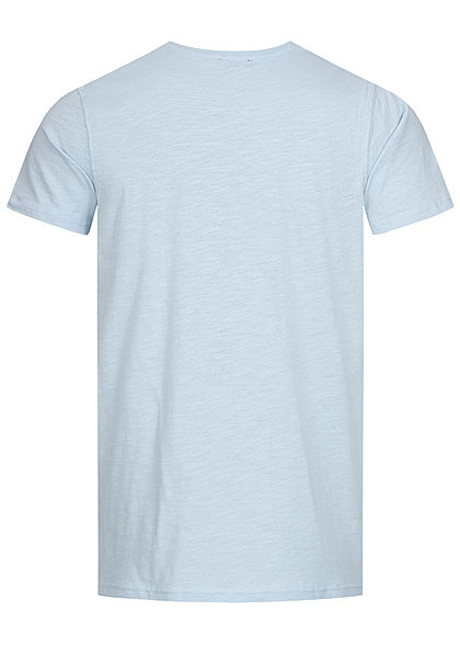 Stitch & Soul Heren T-Shirt Print aqua lichtblauw